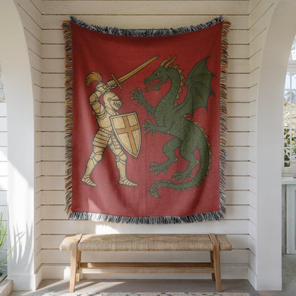 Knight Dragon Woven Blanket