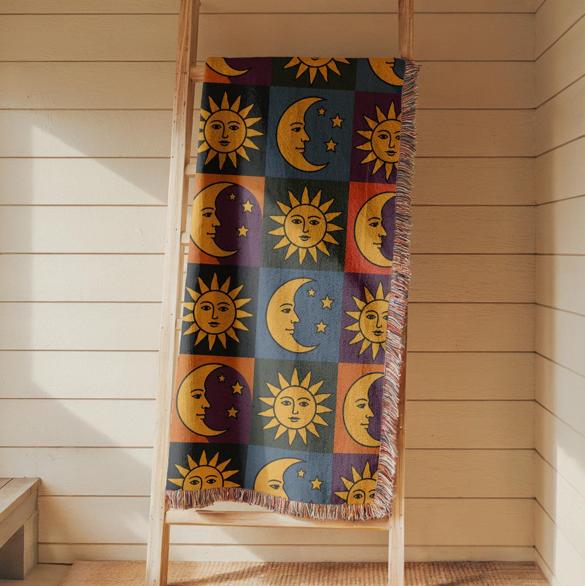Sun and Moon Woven Blanket