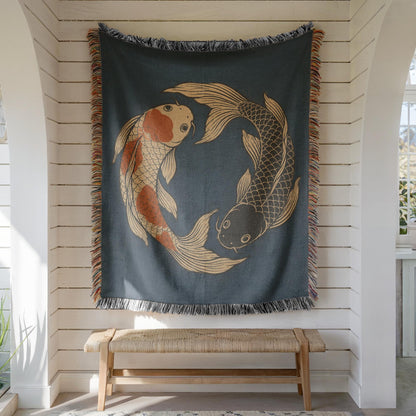 Koi Fish Woven Blanket