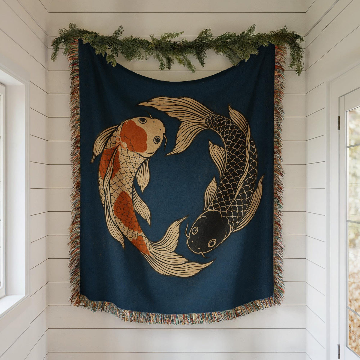 Koi Fish Woven Blanket