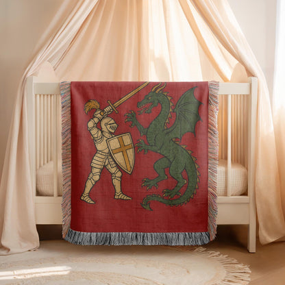 Knight Dragon Woven Blanket