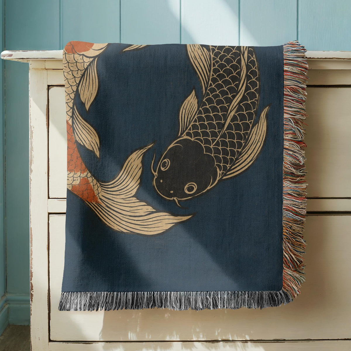 Koi Fish Woven Blanket