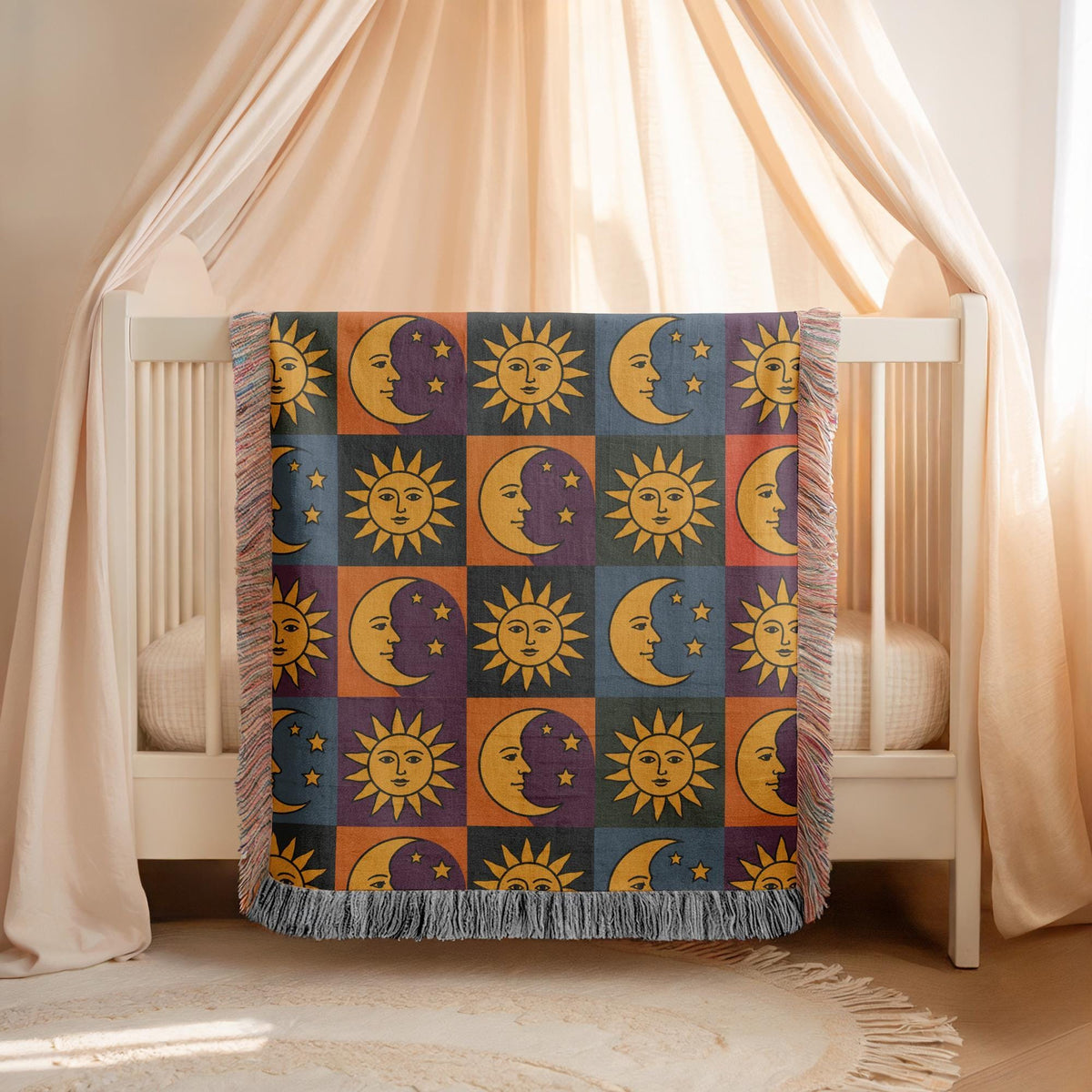 Sun and Moon Woven Blanket