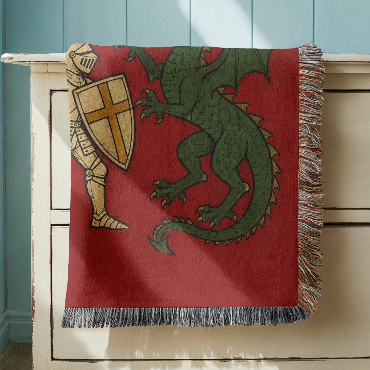 Knight Dragon Woven Blanket