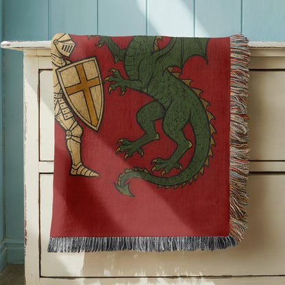 Knight Dragon Woven Blanket