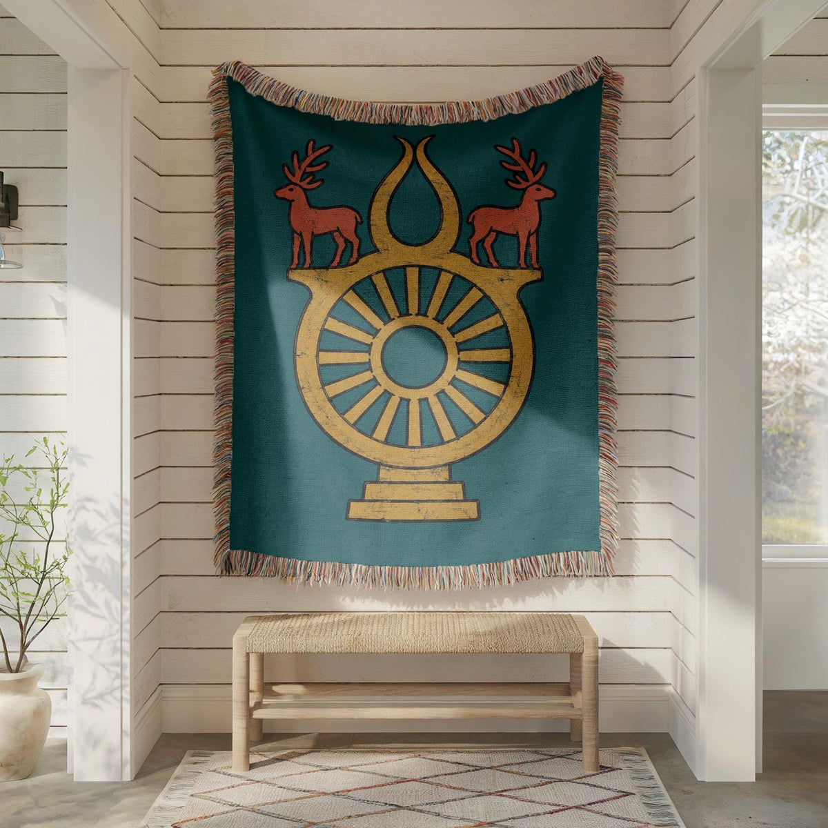 Hittite Sun Disc Woven Blanket