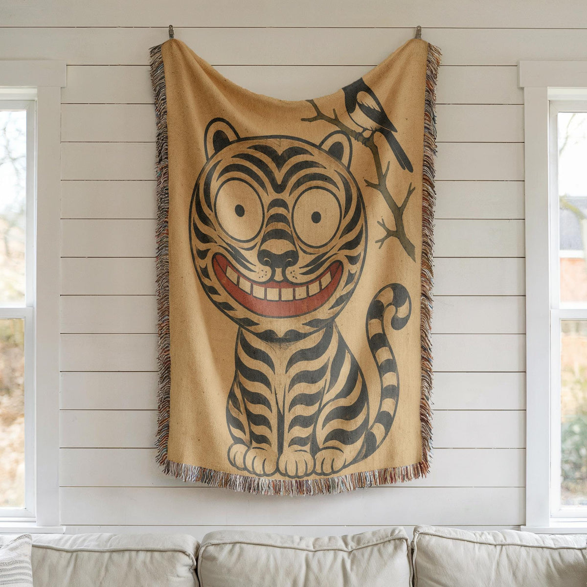 Korean Tiger Woven Blanket