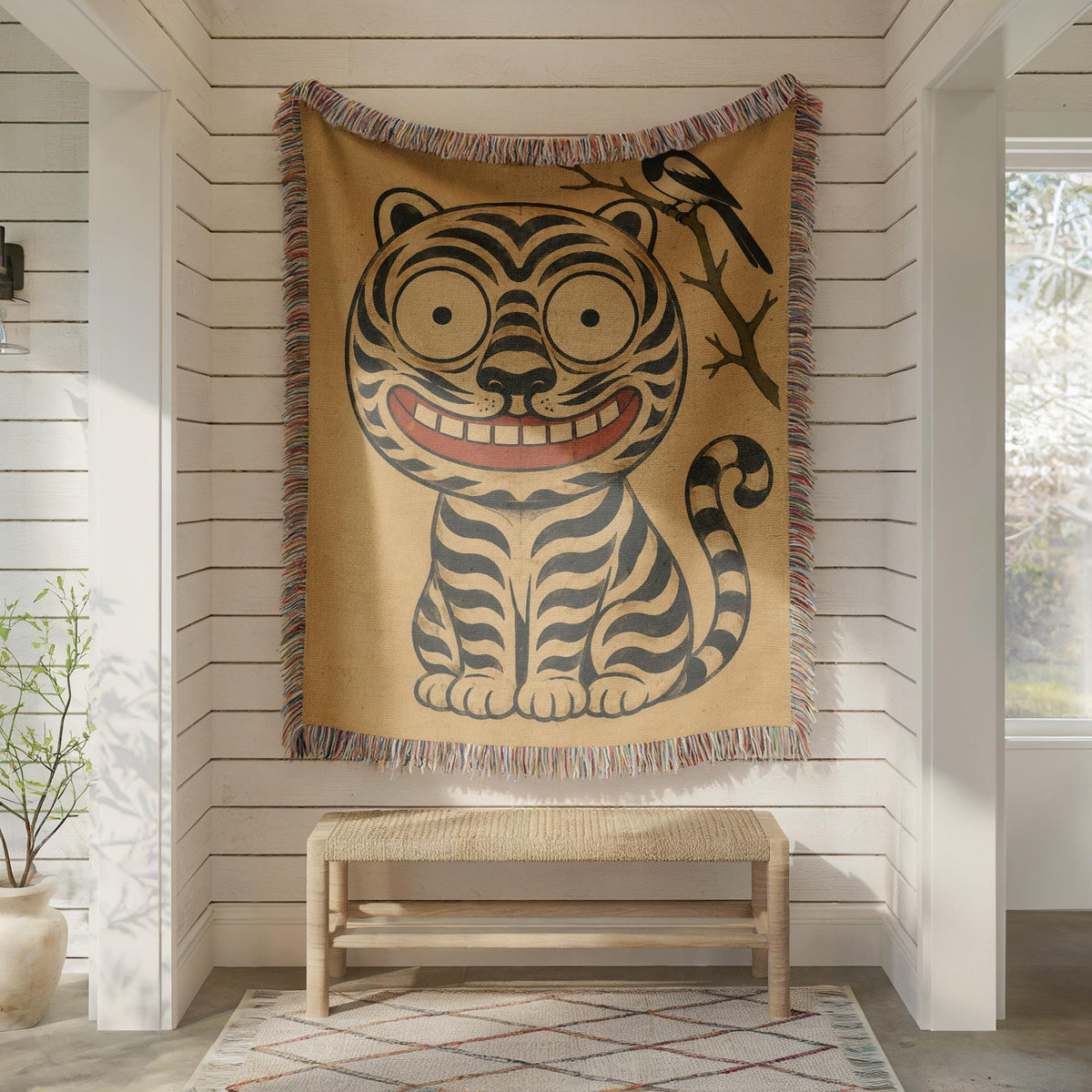 Korean Tiger Woven Blanket
