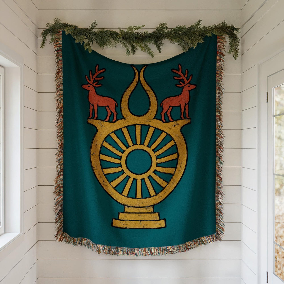 Hittite Sun Disc Woven Blanket