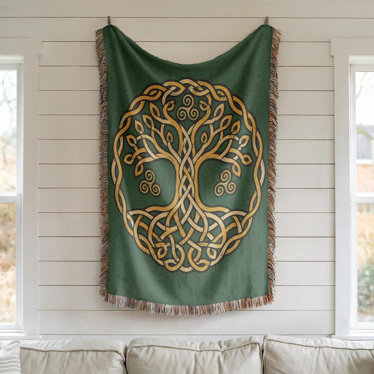 Celtic Tree of Life Woven Blanket