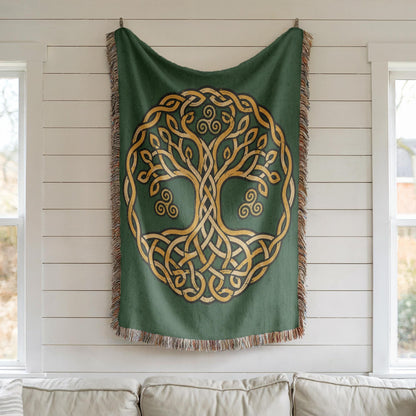 Celtic Tree of Life Woven Blanket