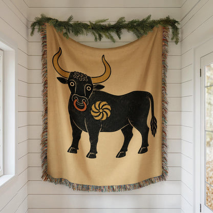 Bull Woven Blanket