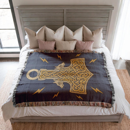 Thor Hammer Woven Blanket