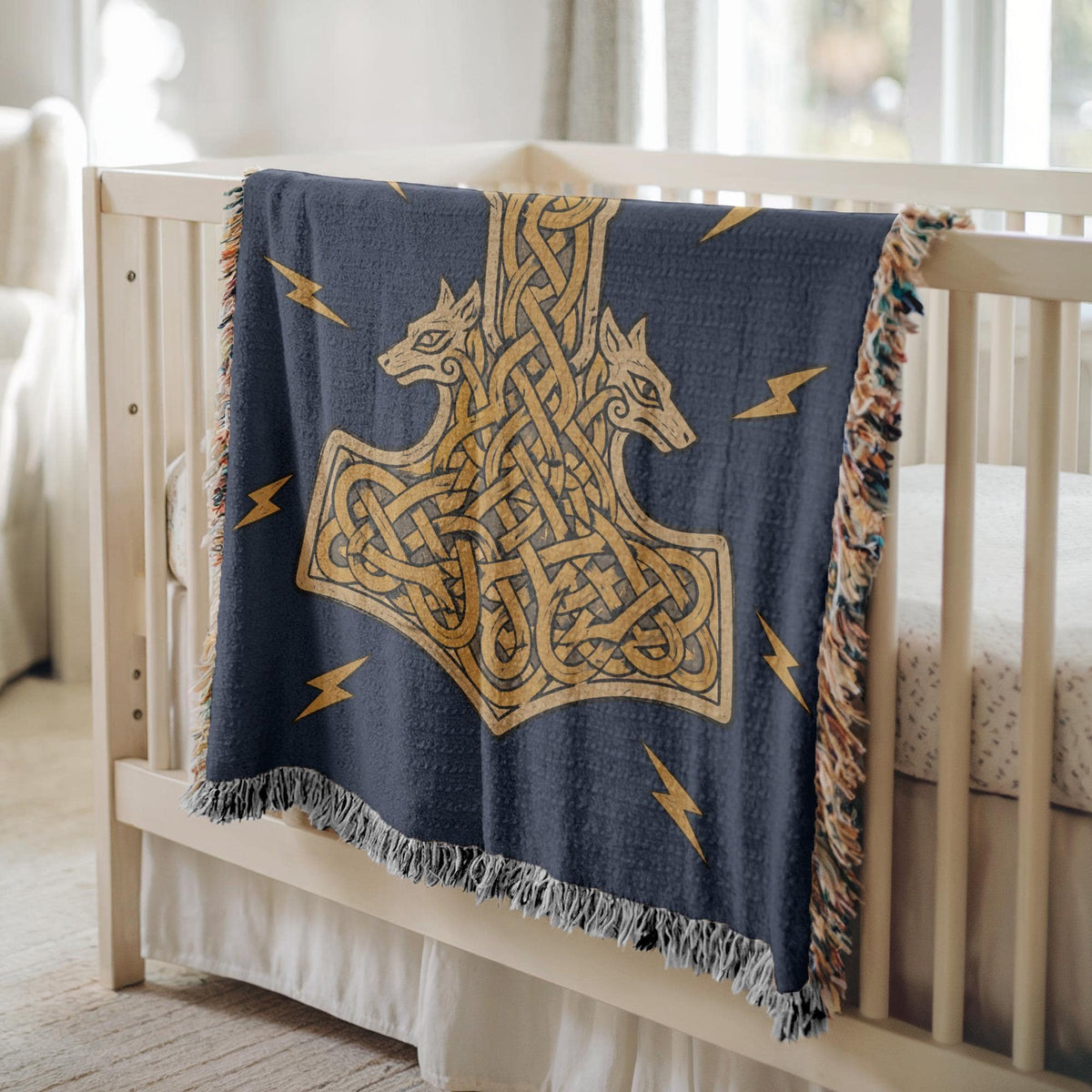 Thor Hammer Woven Blanket