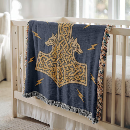 Thor Hammer Woven Blanket