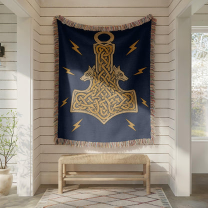 Thor Hammer Woven Blanket