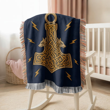 Thor Hammer Woven Blanket