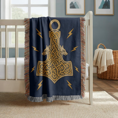 Thor Hammer Woven Blanket