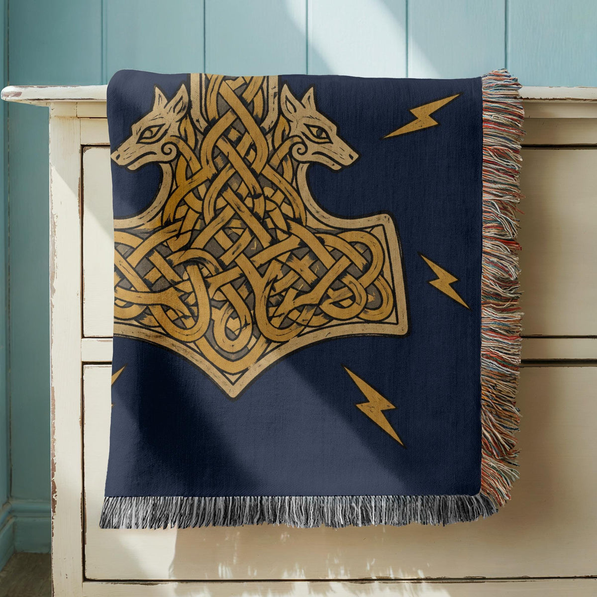 Thor Hammer Woven Blanket