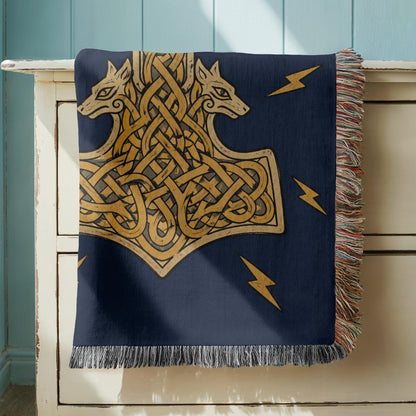 Thor Hammer Woven Blanket