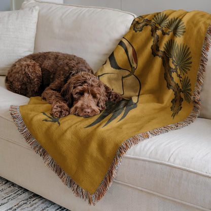 Japanese Crane Woven Blanket