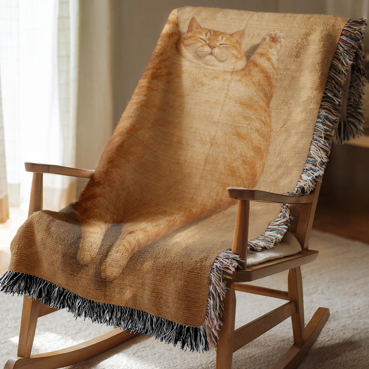 Fat Orange Cat Tapestry