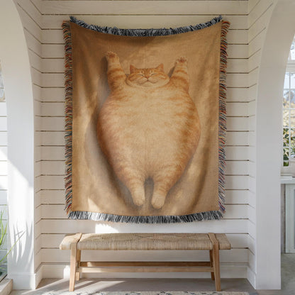 Fat Orange Cat Tapestry