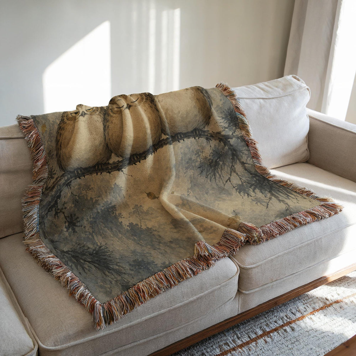 Sleepy Owl Tapestry