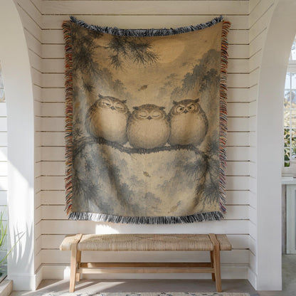 Sleepy Owl Tapestry