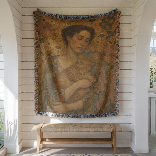 Art Nouveau Cat Tapestry