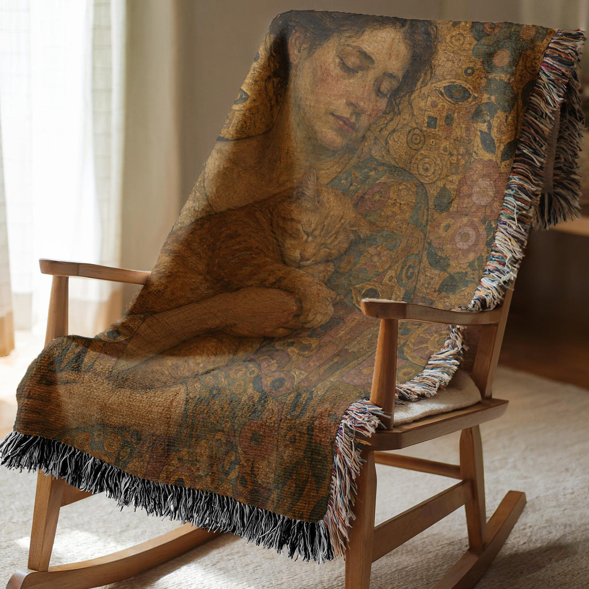 Art Nouveau Cat Tapestry