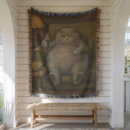 Grumpy Fat Cat Tapestry