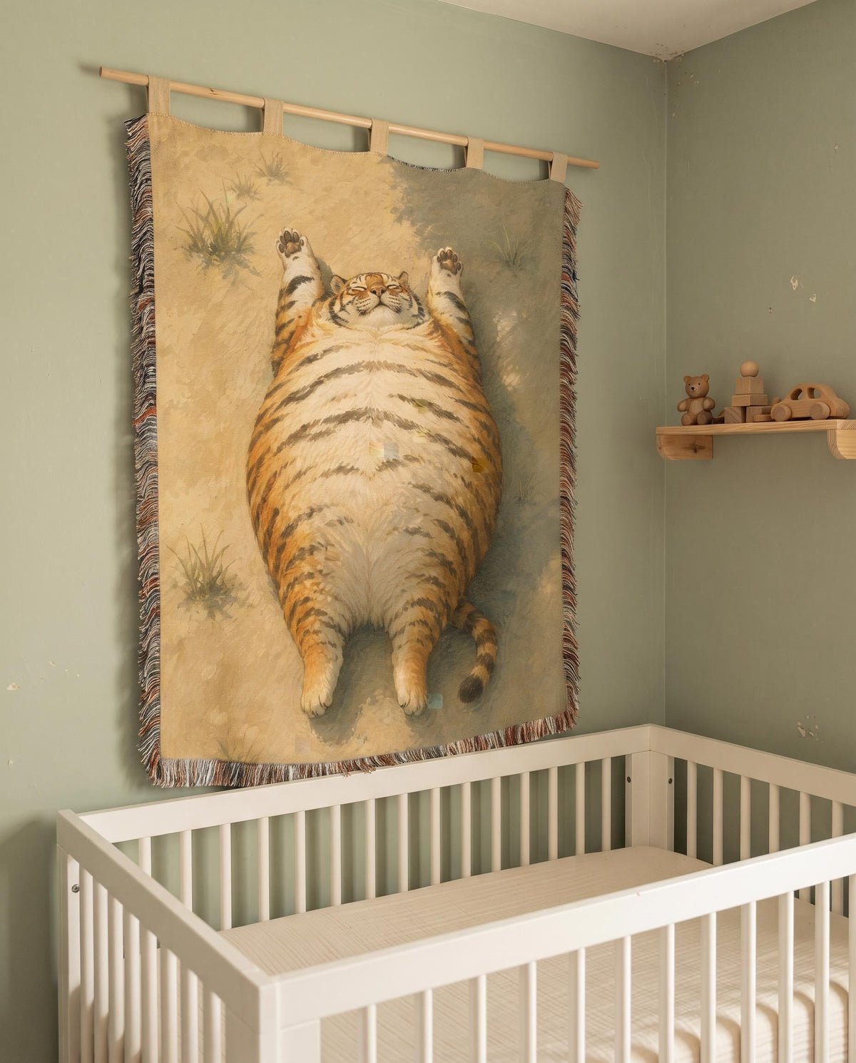 Funny Fat Tiger Tapestry