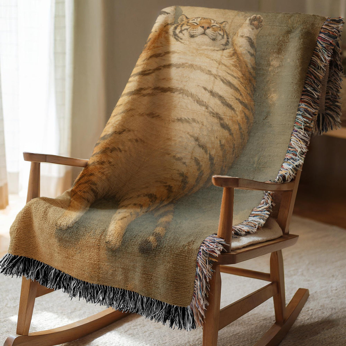 Funny Fat Tiger Tapestry
