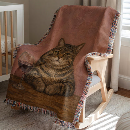 Wine Cat Tapestry