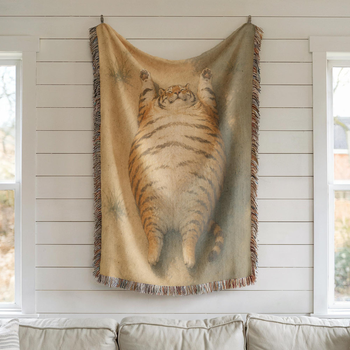Funny Fat Tiger Tapestry