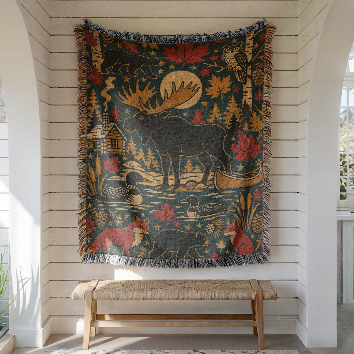 Moose Woven Blanket