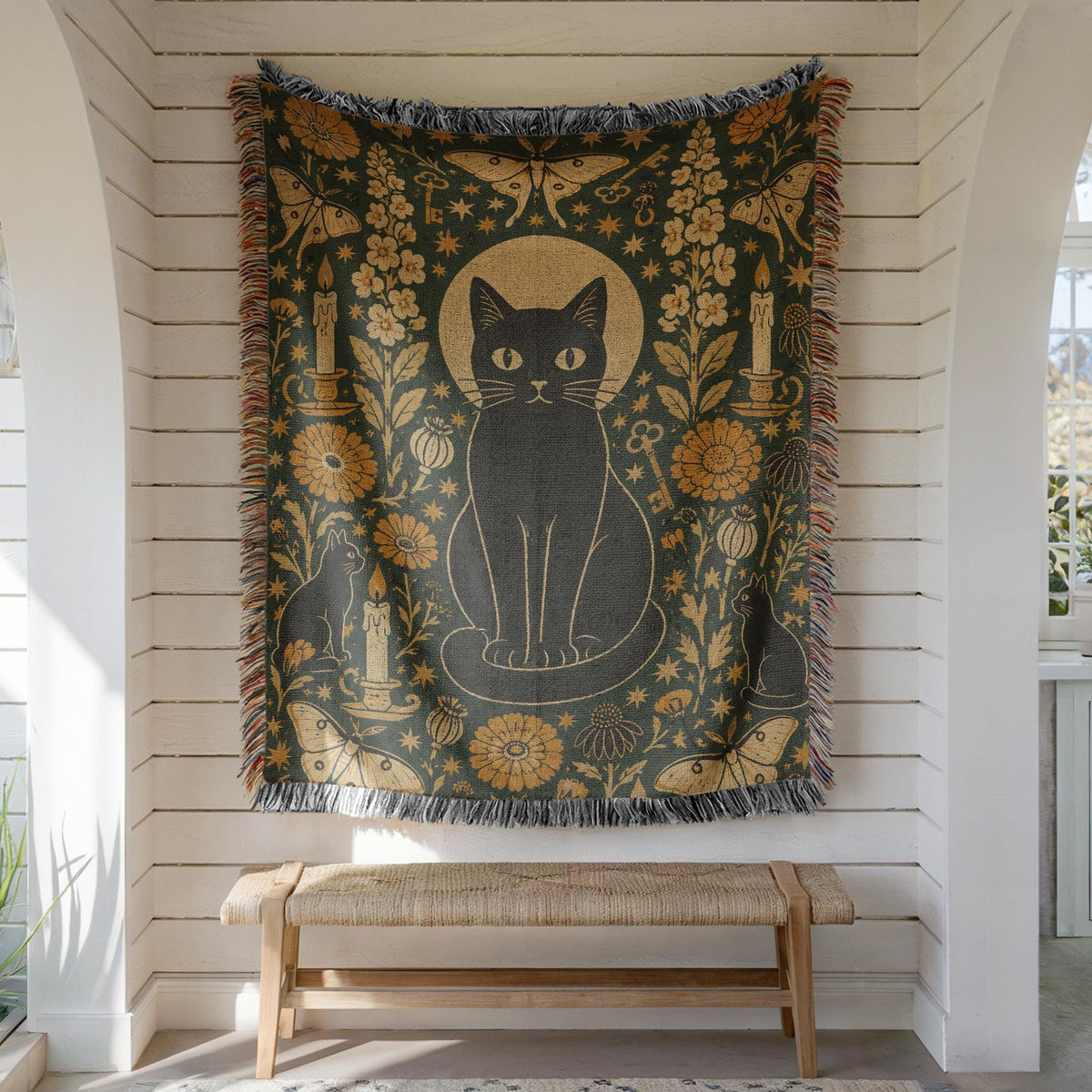 Black Cat Tapestry