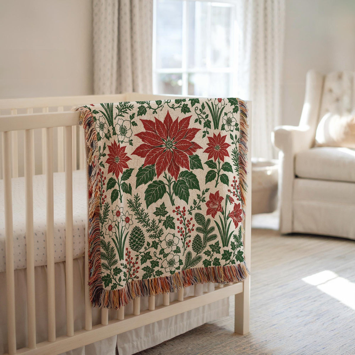 Poinsettia Woven Blanket