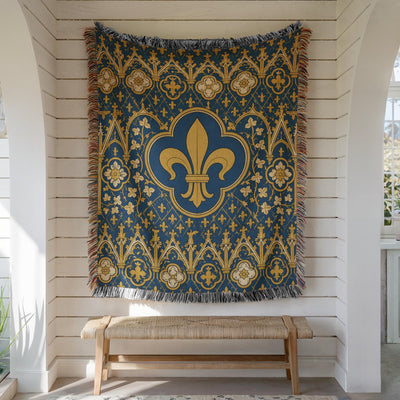 Fleur de Lis Woven Blanket