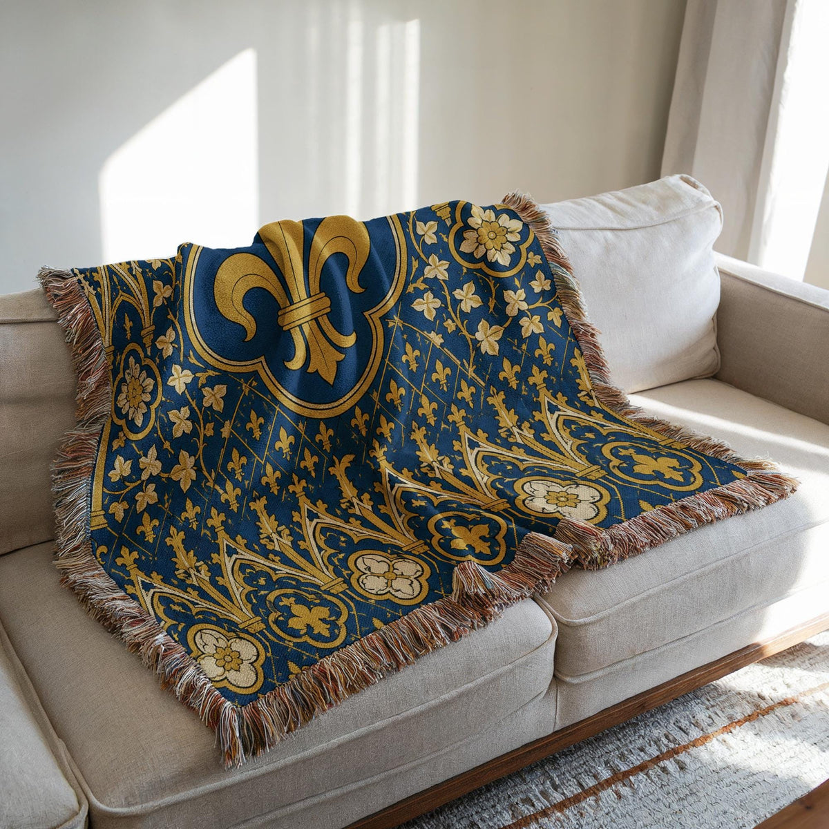 Fleur de Lis Woven Blanket