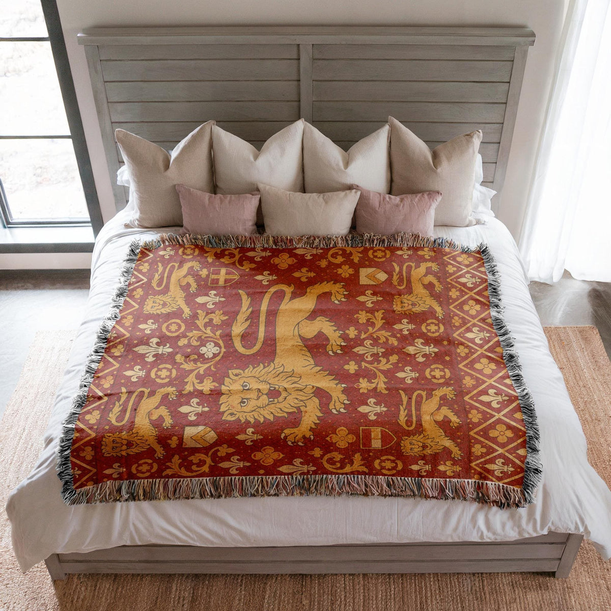 Heraldic Lion Woven Blanket