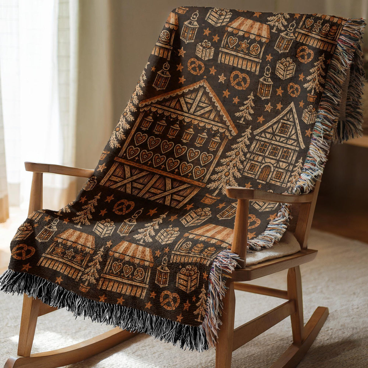 Christmas Market Woven Blanket