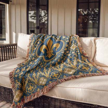 Fleur de Lis Woven Blanket