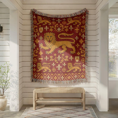 Heraldic Lion Woven Blanket