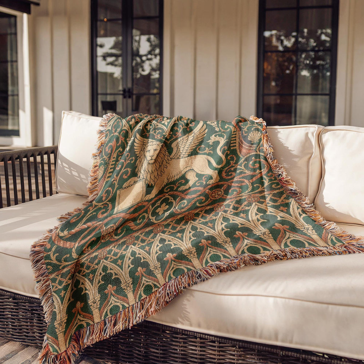 Venetian Lion Woven Blanket