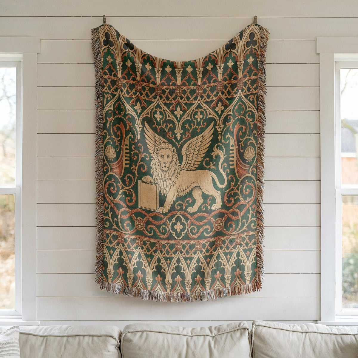Venetian Lion Woven Blanket