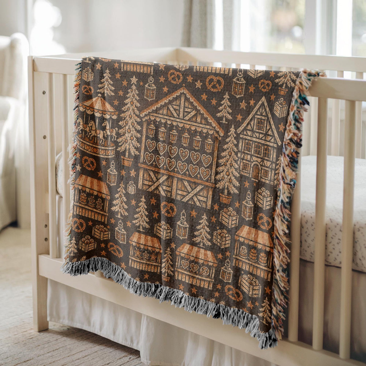 Christmas Market Woven Blanket