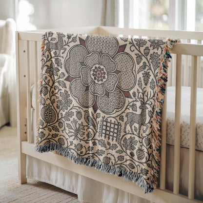 Tudor Rose Woven Blanket