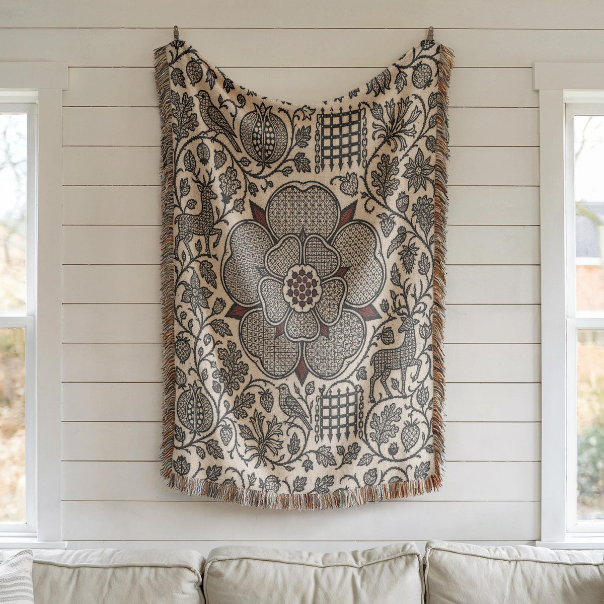 Tudor Rose Woven Blanket